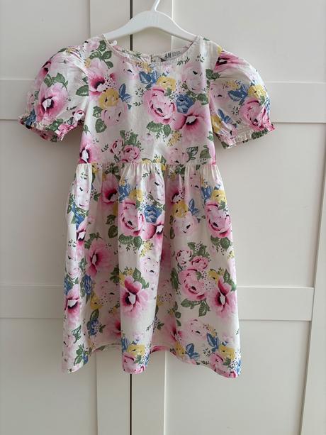 Kvetinové šaty,top stav, v122, h&m,128