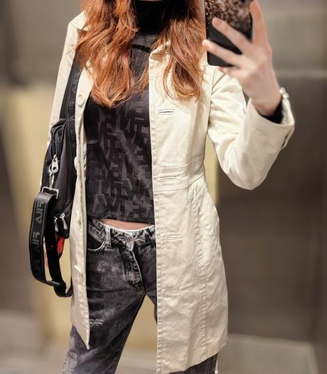 Béžový kabát h&m, h&m,34