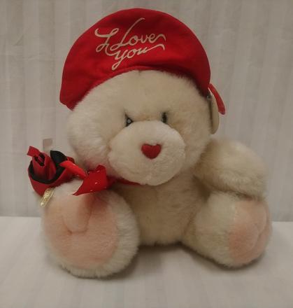 Plyšový medveď i love you s ružičkou, simply soft, 