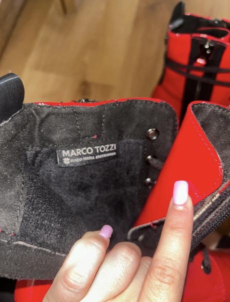 Červené čižmičky marco tozzi, marco tozzi,38