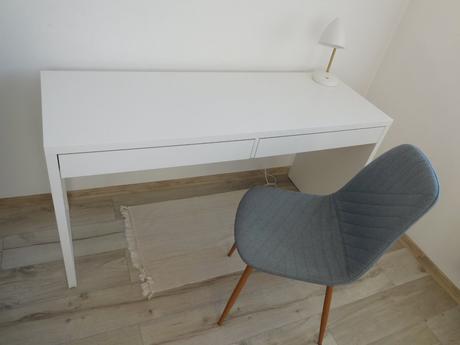 Stol písací biely  142 x 50 cm + stolička pevná,, 