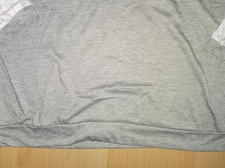 Sive tricko cipkovane rukavy, l