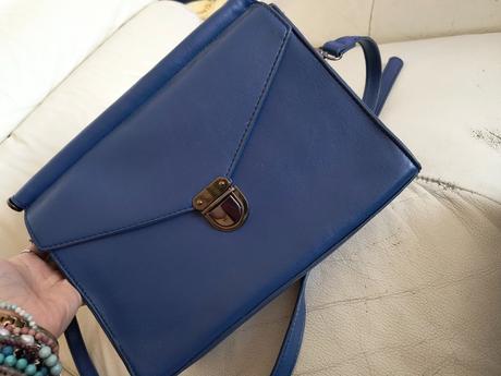 Modrá koženkovaá kabelka,