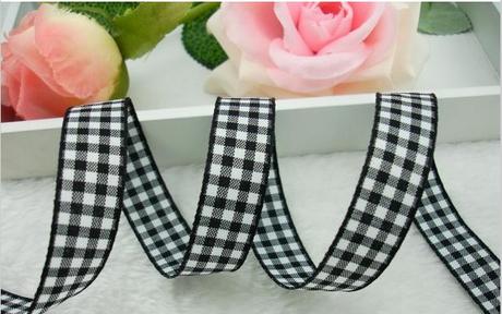 Stuha károvaná čiernobiela 15,