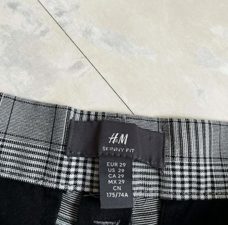Kockované chino nohavice, h&m,s