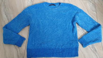 Modry svetrik, fishbone,xs