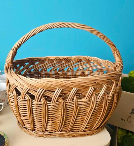 Klasický nákupný prútený kôš s rúčkou, 42 cm, 