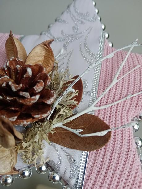 Vianočná hviezda - ružovo strieborná, 