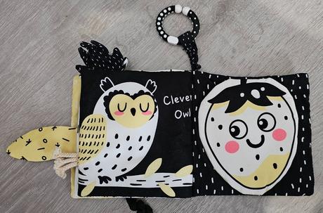 Senzorická knižka kontrastová čiernobiela so žltou, 