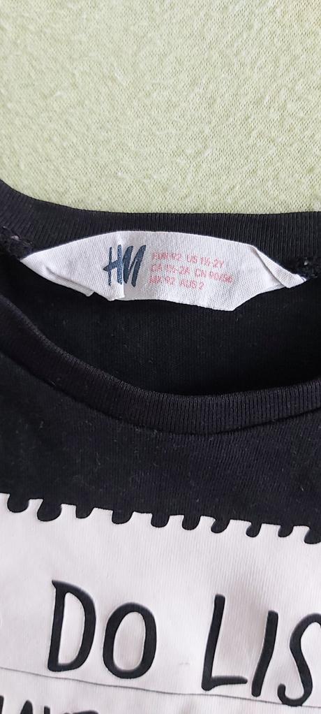 Tričko čierne "zoznam" h&m 92, h&m,92