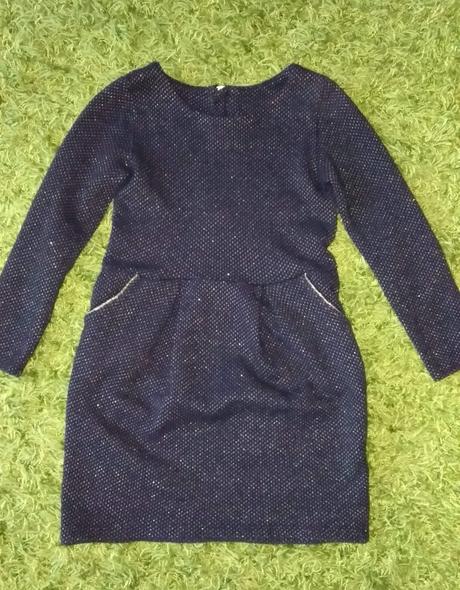 Čierne šaty so zlatými bodkami - veľ 110-116, h&m,110