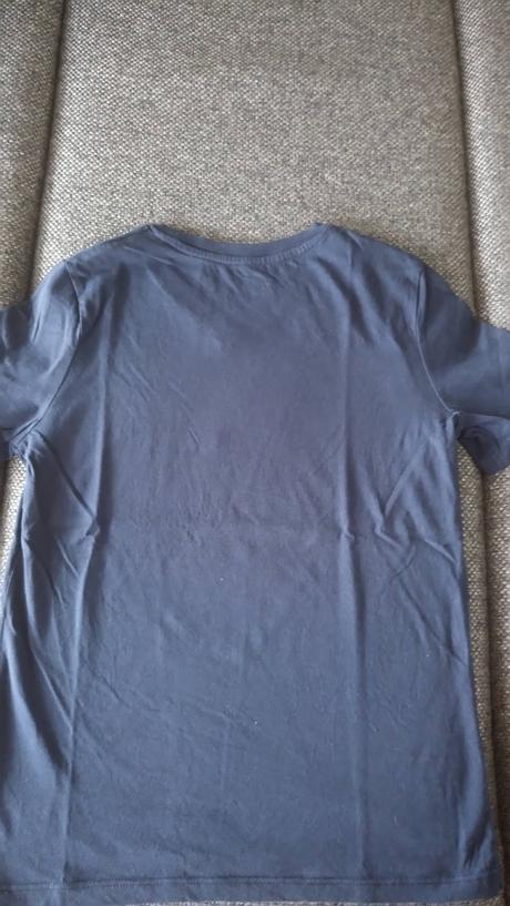 Modré bavlnené tričko, h&m,140