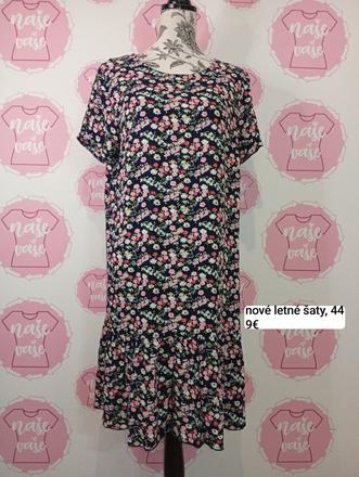 Nové kvietkované šaty letné, 44