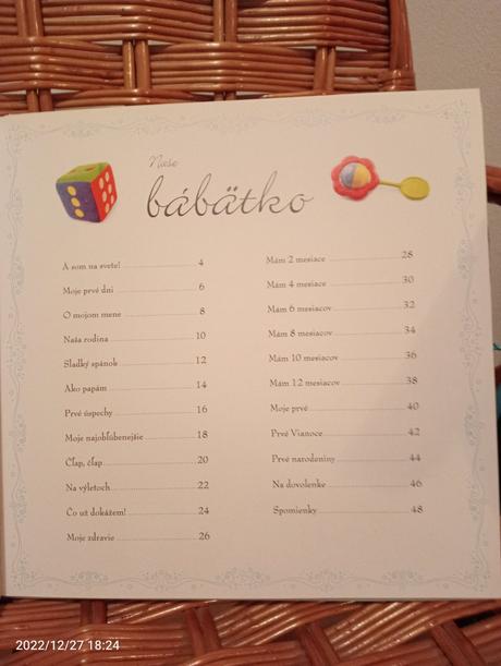 Kniha/album "naše bábätko chlapček", 
