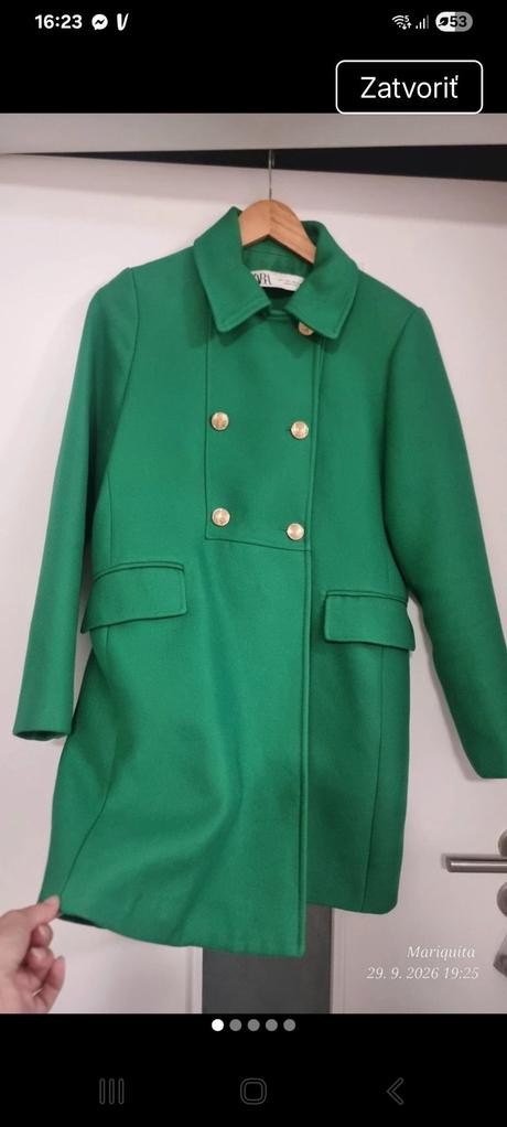 Zeleny smaragdovy kabat zara, zara,m