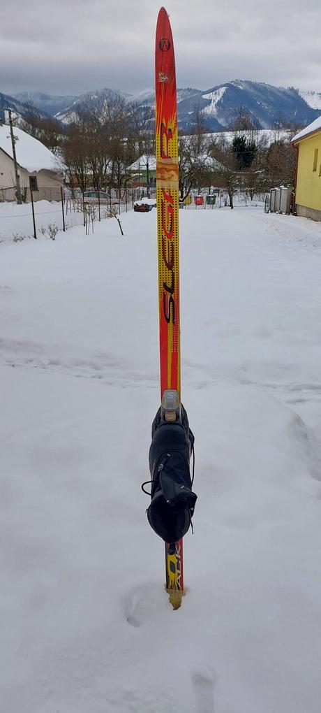 Predám detské bežky slegar 460 zack 160 cm + topán, 