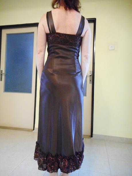 Čokoládovo hnedé spoločenské šaty 36, 36