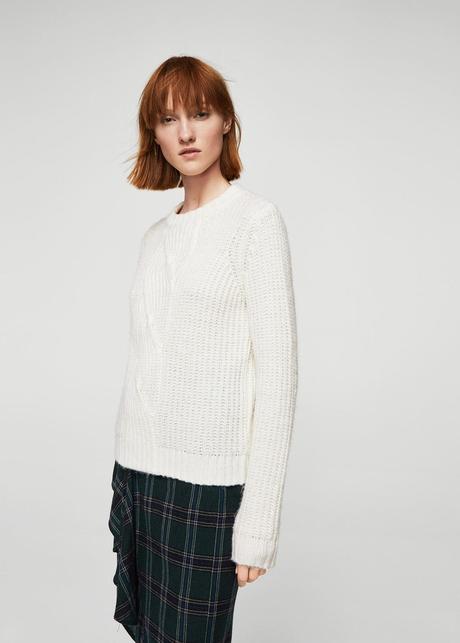 Mango biely sveter m, mango,m