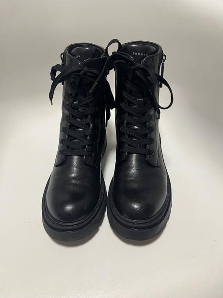 Kožené čižmy tommy hilfiger, tommy hilfiger,37