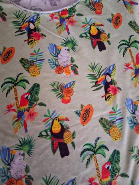 Tričko s tropickym motívom papagajov, h&m,128