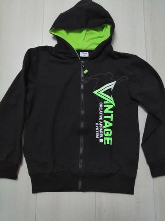 Mikina pre chlapcov cierno zelena vel. 134/140, 134