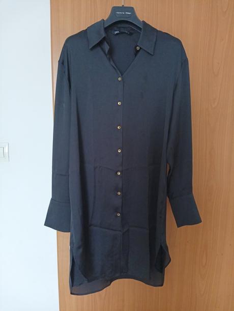 Predĺžená saténová košeľa zara, zara,s