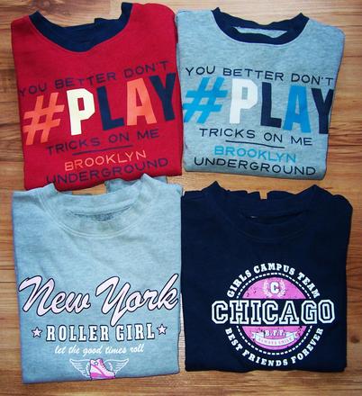 Bavlnené mikiny, 4ks, 140