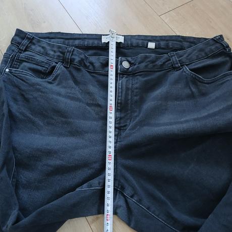 Bavlnené elastické rifle s vysokým pásom, tchibo,48