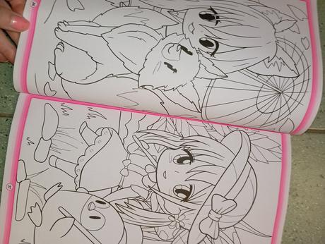 Manga kawaii color omaľovánka s nálepkami, 