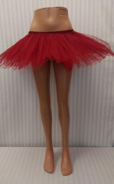 Červená tanečná 6 vrstvová tylová sukňa, danza, xs, 