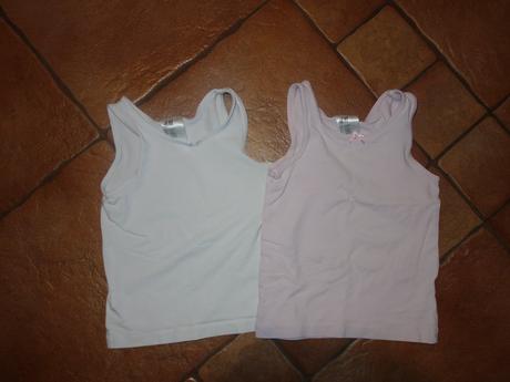 Ruzove a biele tielko, h&m,98