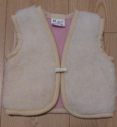 Detská vesta z ovčej vlny ružová, xs