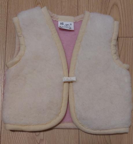 Detská vesta z ovčej vlny ružová, xs