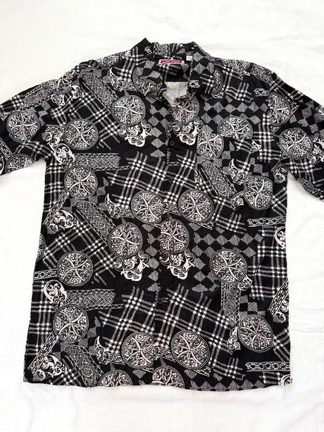 Unikátna vzorovaná vintage košeľa gianni armani xl, armani,xl