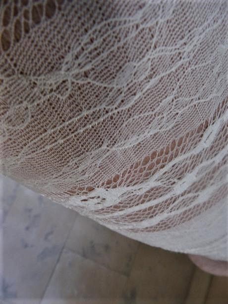 Luxusné krajkové nylonové legíny, l