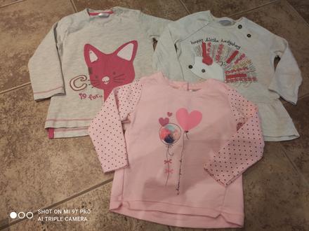 Trička dlhý rukáv 3ks (80), 68–80