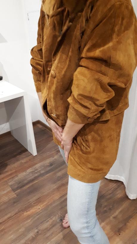 Kožený kabát vintage oversize vel 38/40/42, l