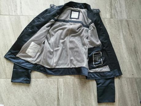 Prémiová luxus bunda geox v38 oceľovomodrá, geox,38