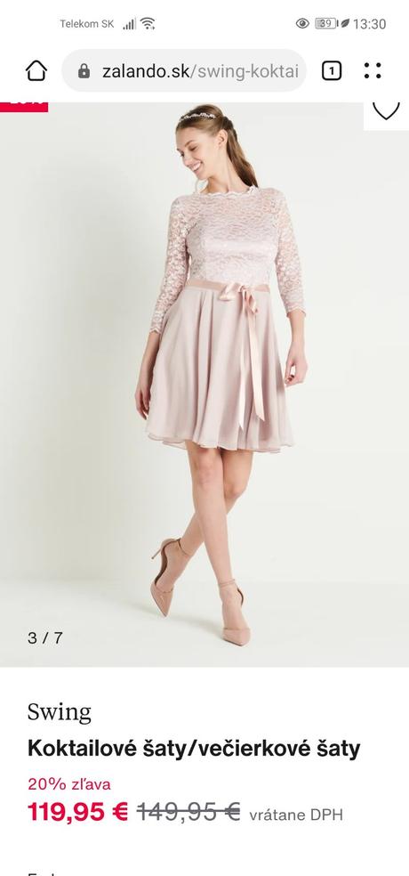 Kvalitné čipkované šaty, 158