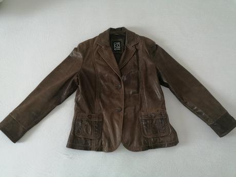 Pravá kožená bunda/sako č. 42, l