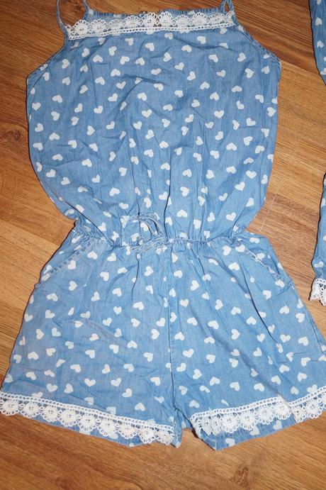 Riflovy overal s čipkou-2 kusy-cena spolu, 146