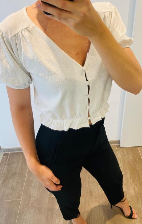 Zara krátky biely top, zara,s