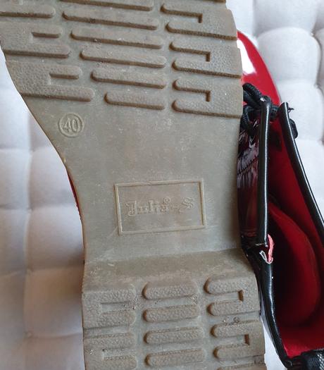 Lakované topánky 40 tmavočervené, 40