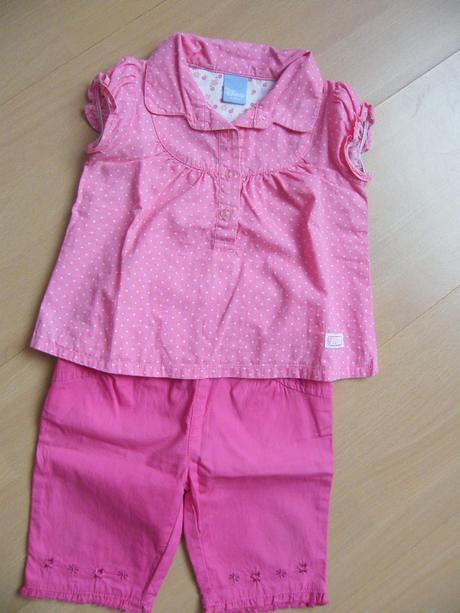 Ružový setík na leto -nohavice + blúzka, disney,68