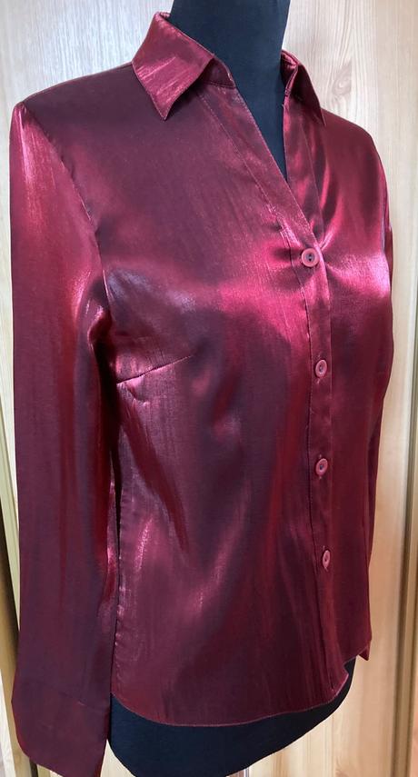 Košeľa lesklá vínovočervená, m