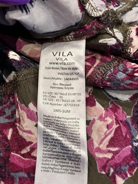 Dámska kvetovaná blúzka krátky rukáv vila (xs), xs