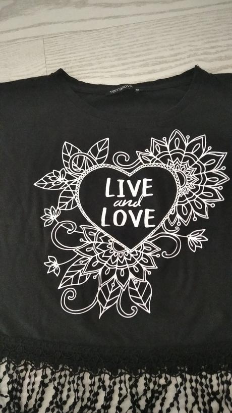 Čierne tričko so srdiečkom, terranova,m