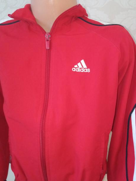 Červená šušťáková vetrovka adidas veľk.128, adidas,128