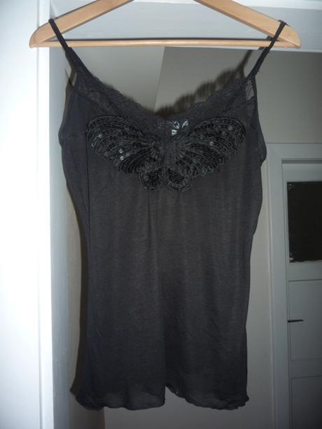 Čierny top s motýľom lifeline, esoline,m