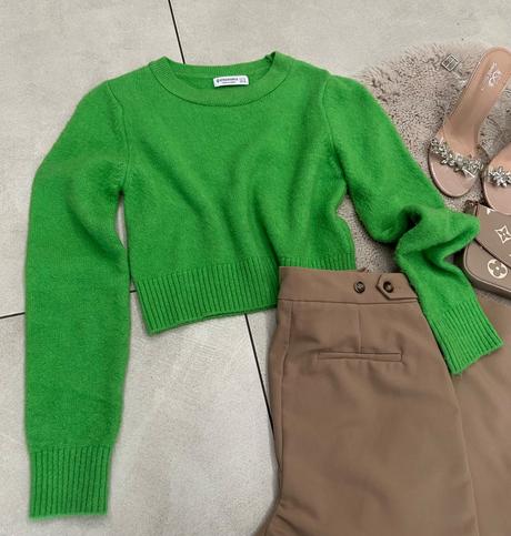 Cropp zelený pulover, stradivarius,s